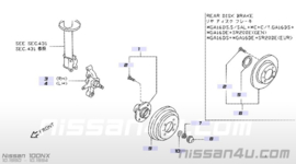Wheel hub assembly rear axle right-hand Nissan 100NX B13 43040-50Y00 (20230713)  Used part.