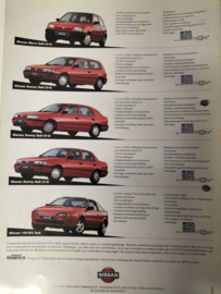 Reclamefolder Nissan Sail-modellen ''De rijk opgetuigde Sail-modellen liggen nu afgemeerd bij de Nissan dealer'' 20250318