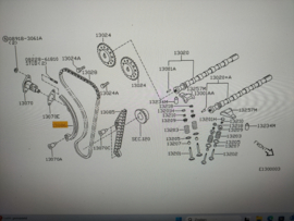 Kettinggeleider SR20DE/ SR20DET Nissan 13091-2J202 C23/ N15/ P11/ S14/ V10/ WP11  Origineel.