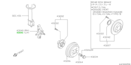 Spindle-rear housing, left-hand Nissan 43041-53Y00 B13/ N14 Original.