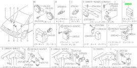 Versterker raambedieningssignaal Nissan 28516-89900 C32/ M11/ Y60 Gebruikt.