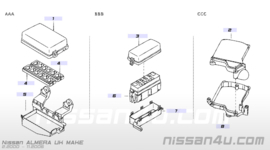 Afdekkap relaiskast Nissan 24382-4M711 N16/ P12/ T30/ V10