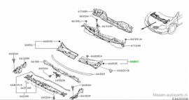 Paravan links Nissan Primera P12 66863-AU315 Gebruikt.