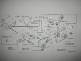 Achterlicht rechts-buitenste Nissan Almera N15 sedan 26550-0N827 Nieuw.