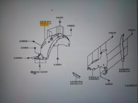 Binnenscherm links Nissan Juke F16 63841-6PA0A Schade