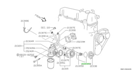 O-ring motoroliekoeler LD23 Nissan Serena C23 21312-9C601 Origineel.