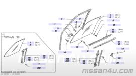 Portierraamgeleider linksvoor Nissan Cherry N10 80821-M7000