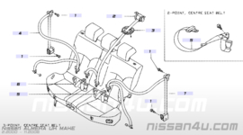 Veiligheidsgordelgeleider achterbank midden Nissan Almera N16 87834-BM400