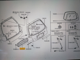 Cover-back door Nissan Micra K11 90900-0U830 Kleur: KL0 Used part.