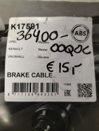 Cable assy-parking brake Nissan Interstar X70 36400-00Q0C New.