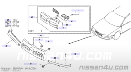 Grille Nissan Sunny Wagon Y10 62310-73R88 (KH5)