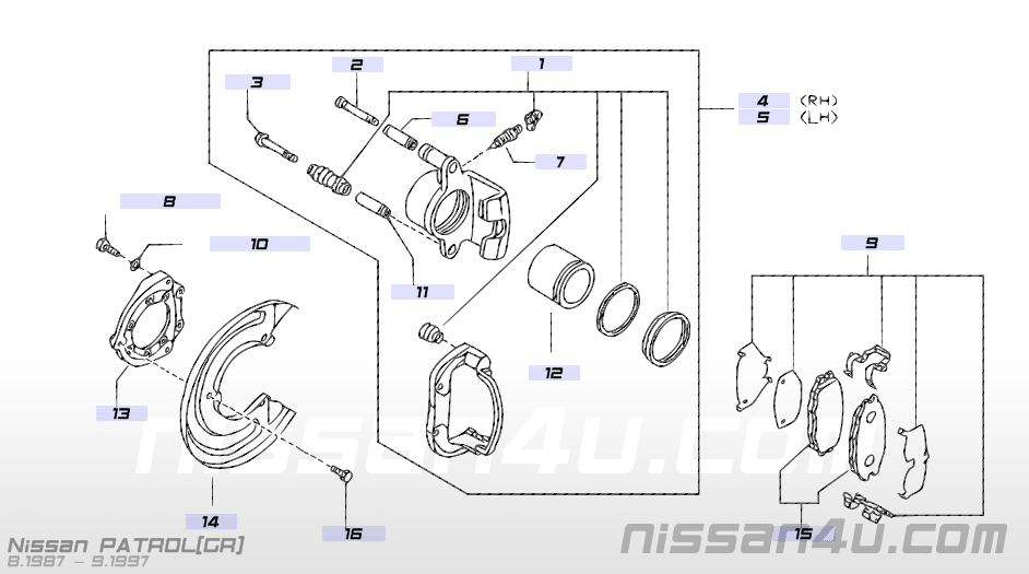 Pad kit-disc brake rear Nissan 44060-32J85 Original.