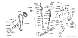 Bolt shaft-rocker CA16E/ CA18S/ CA18ET/ CA18T/ CA20E/ CA20S Nissan 13058-D0200 C32/ M10/ M11/ S12/ T11/ T12/ T72/ U11/ Original.