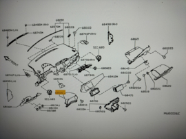 Afschermkap kilometerteller Nissan Micra K14 68240-5FA0A Gebruikt.