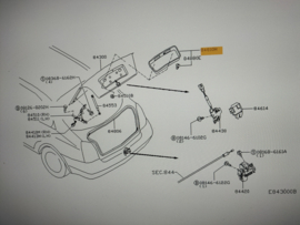 Sierstuk achterklep Nissan 84810-AU300 Gebruikt.