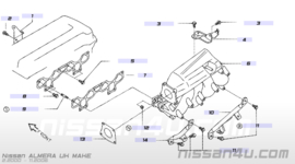 Gasket intake manifold QG15DE/ QG16DE/ QG18DE Nissan 14035-9F600 N16/ P11/ P12/ V10/ WP11 New
