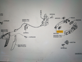 Pakking deurgreep buitenzijde Nissan Primera P12 80652-AV600 Nieuw.