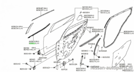 Sierlijst buitenzijde achterportier links Nissan Micra K14 82821-5FA0A Origineel.