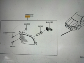 Lamp fog, left-hand Nissan Primera P11/ WP11 26155-9F926 (26155-9F901) Used part.