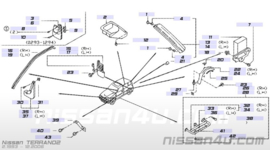 Beschermkap brandstofvulbuis Nissan Terrano2 R20 76766-0F000 Gebruikt.