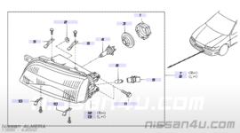 Afdekkap koplamp Nissan Almera N15 26031-0N000