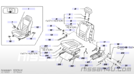 Afdekkap montagebout voorstoel Nissan 100NX B13