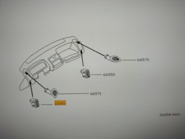 Kachelventilatierooster links Nissan Terrano2 R20 68761-0X800 (68761-0F000) Origineel.