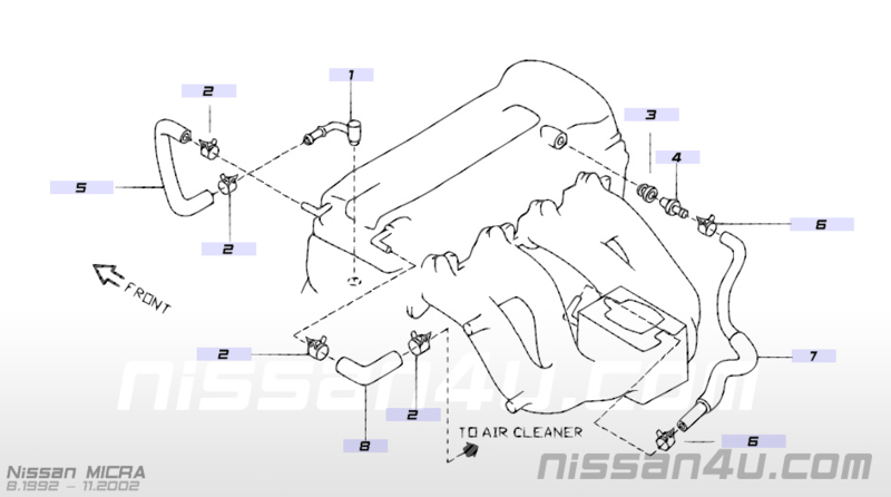 Genuine OEM Nissan Crankcase Ventilation Pipe For S13 240SX SR20DET (11835-53J0A)