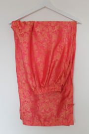 Zijden Lounge Set – Uniseks (Shirt & Broek) Donkerroze zijde maat  S- M- L -XXl