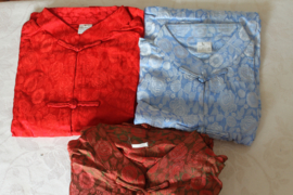 Zijde bloemen blouse met lange mouwen voor vrouwen