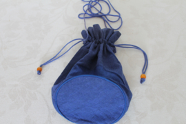 Blauwe cilinder buideltasje