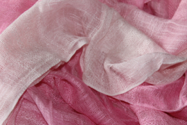 Roze naar lichtroze banen cashmere sjaal