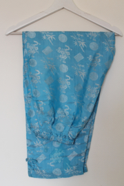 Zijden Lounge Set – Uniseks (Shirt & Broek)blauwe stempel  maat  M- XXl