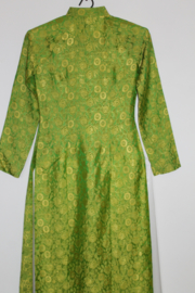 Vietnamese Traditionele Jurk (Áo Dài) - Groen Zijde met Broek - Dames