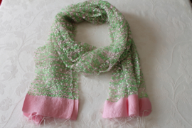 Groene, roze doorzichtige zijden sjaal