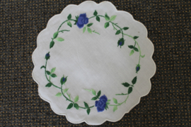 Vaas onderzetter 20 cm(D), 100% katoen, hand geborduurde