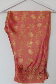 Zijden Lounge Set – Uniseks (Shirt & Broek) Oranje 