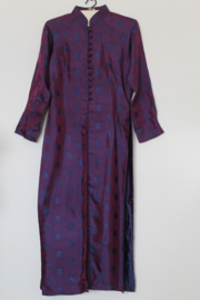 Vietnamese Traditionele Jurk (Áo Dài 3manh) - Blauwe-paarse met Broek - Dames