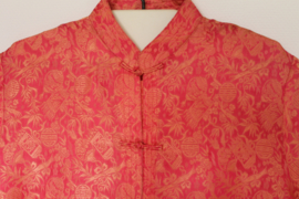 Zijden Lounge Set – Uniseks (Shirt & Broek) Donkerroze zijde maat  S- M- L -XXl