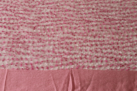 Roze, witte doorzichtige zijden sjaal