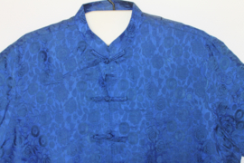 Zijden Lounge Set – Uniseks (Shirt & Broek)donkerblauw, maat Xl