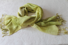 Avocadogroene naar lichtgroene banen cashmere sjaal