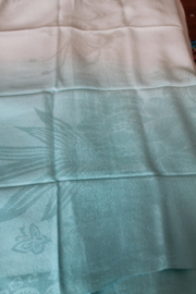 Tweekleurige blauwe en witte cashmere sjaal