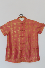 Zijden Lounge Set – Uniseks (Shirt & Broek) Oranje 