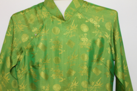 Vietnamese Traditionele Jurk (Áo Dài) - Groen Zijde met Broek - Dames