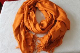 Superzachte oranje cashmere sjaal