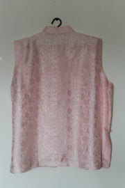 Roze blouse zijde bloemen  zonder mouwen voor  vrouwen maat  XXl
