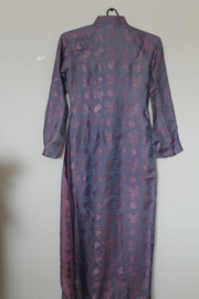 Vietnamese Traditionele Jurk (Áo Dài xe ta truoc) - Blauwe-paarse met Broek - DamesAO DAI 3 manh; paarse Vietnamese traditionele jurk drieparten voor vrouwen