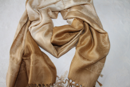 Tweekleurige bruine cashmere sjaal
