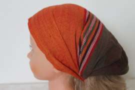 Groene, oranje haarband